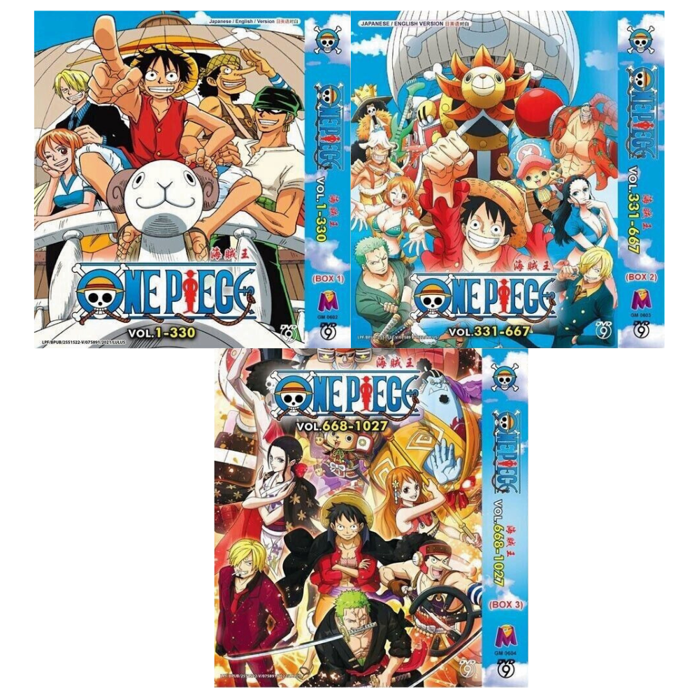 One Piece Episodes 1-1027 With English Subalts 3 Box Set