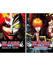 Load image into Gallery viewer, Bleach Complete Collection Episode 1-366+4 Movies Dual Audio English Dubbed and Subbed DVD Anime Box Set