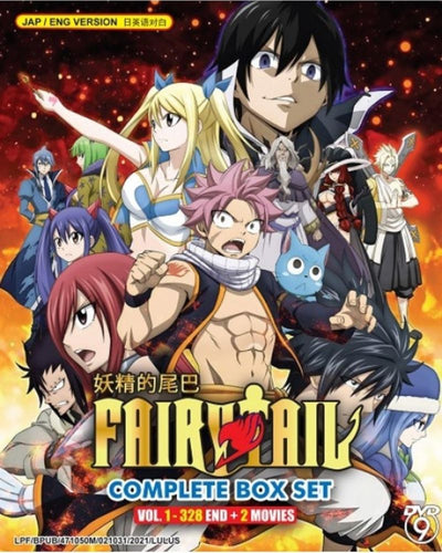 Fairy Tail Complete Collection Series Episode 1-328 + 2 Movies Dual Audio English Dubbed and Subbed DVD Anime Box Set