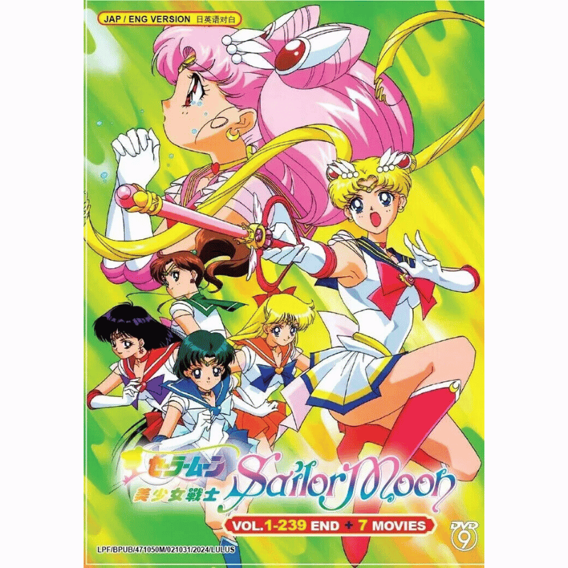 Sailor Moon Complete Series (Ep.1-239 End & 7 Movies) English Audio Dubbed DVD