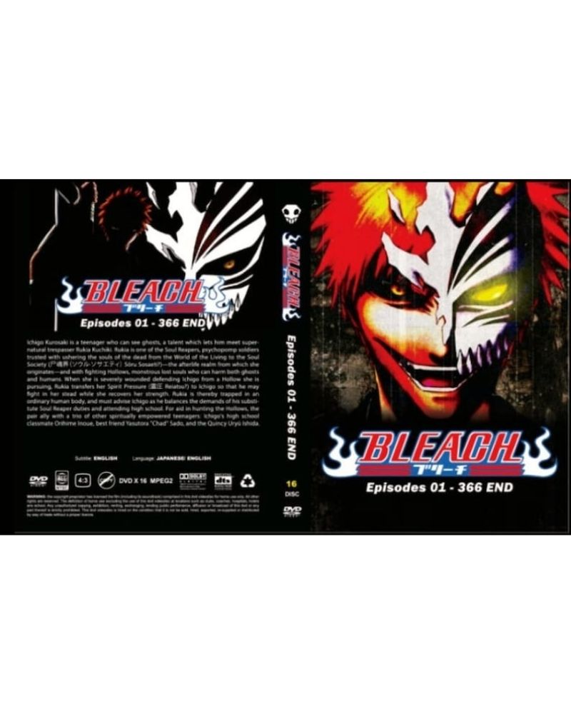 BLEACH + LIVE ACTION MOVIE - ANIME TV DVD (1-366 EPS+4 MOVIES+2 SPECIAL)  ENG SUB